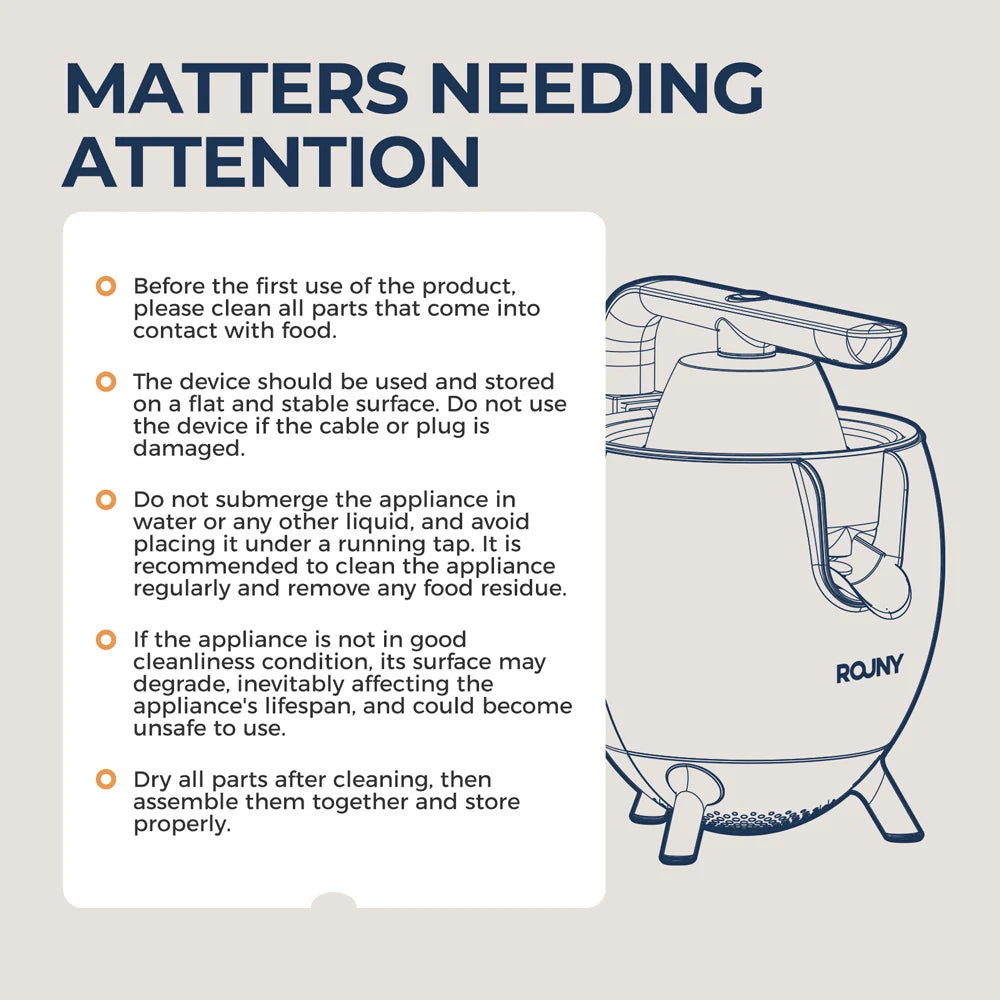 Electric Stainless Steel Citrus Juicer, Orange Lemon Set Juicer with 2 Cones, BPA-Free and Easy to Clean, Powerful 850W, White