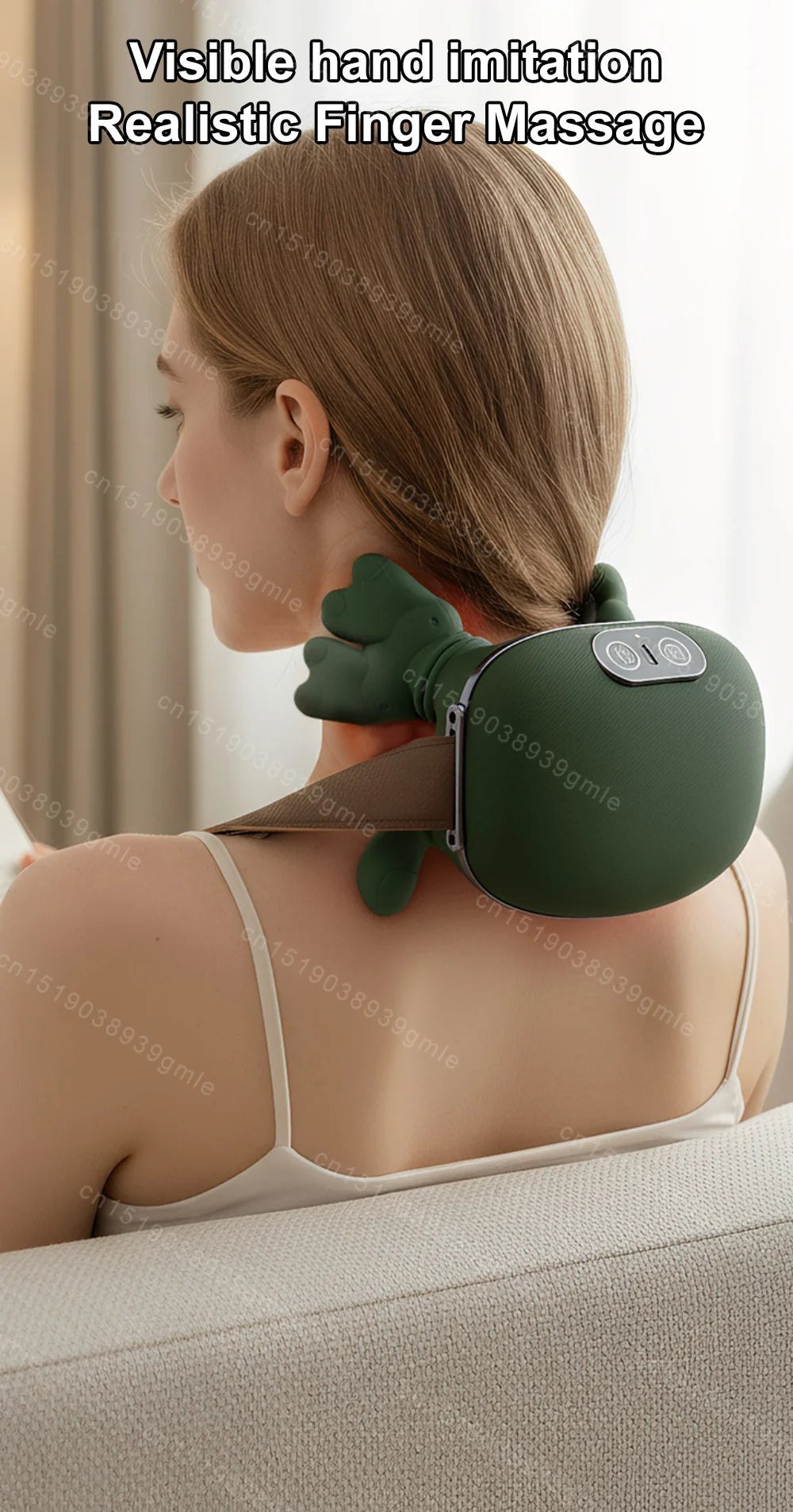 Bionic Neck Shoulder Massager Heated Back Massagers Electric Kneading Muscles Massage Pillow Neck Waist Leg Body ﻿3-Level Modes