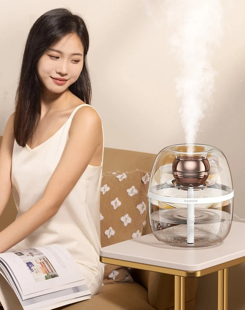 MSS 2-in-1 Air Purifier Cool Mist Humidifier - Double Nozzle & Night Light, Ideal for Bedroom, Living Room & Office Desktop