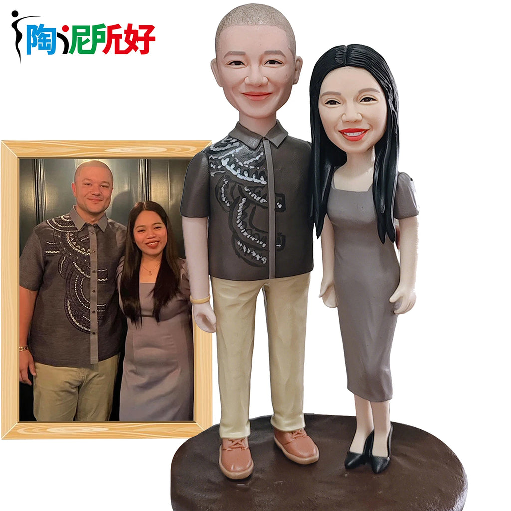Custom Bobblehead Figurines,Full Body Customization Ai Figure,Personalized 3D Clay Doll Based on Picture,Christmas Gift For wife