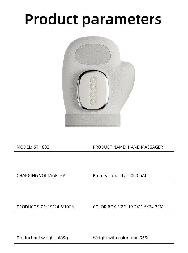 Hand Massager with Airbag Compression Finger Wrist Palm Massage Machine Vibration Glove for Hand Muscle Relax Gift for Men Women