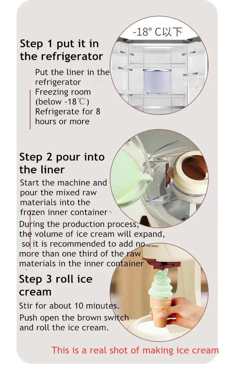 Ice Cream Machine Manual Automatic Bench Top Simple Operation Large Capacity Mini Soft Ice Cream Machine For Home DI