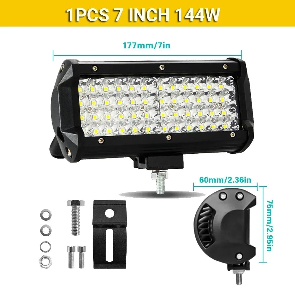 4/7/9/12/17/20 Inches Led Lightbar Vehicle 12V Work Light Bar Spotlight Boat Barra Led Driving Truck ATV SUV 4x4 Long Range