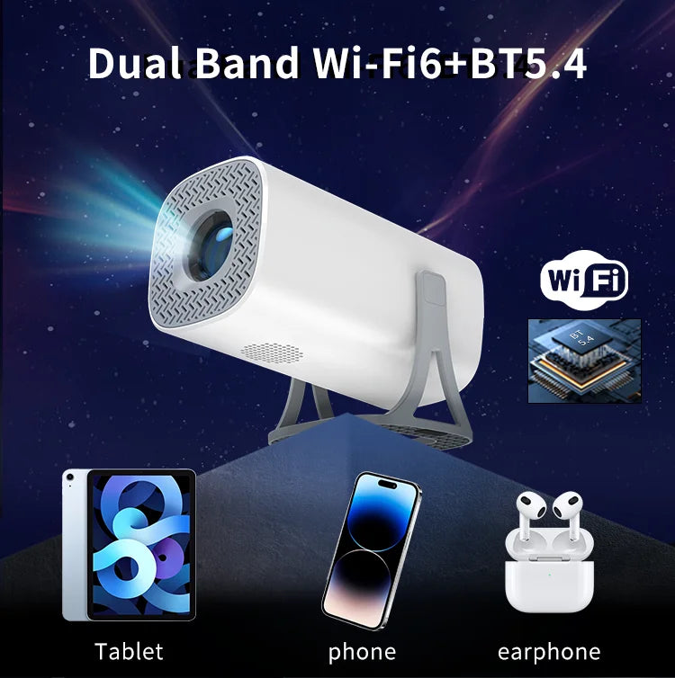 3000+Games Projectors 4K HD wifi 6 BT5.4 Android 11 64G home theaters sound Low noise Dual gamepads Outdoor Projetor