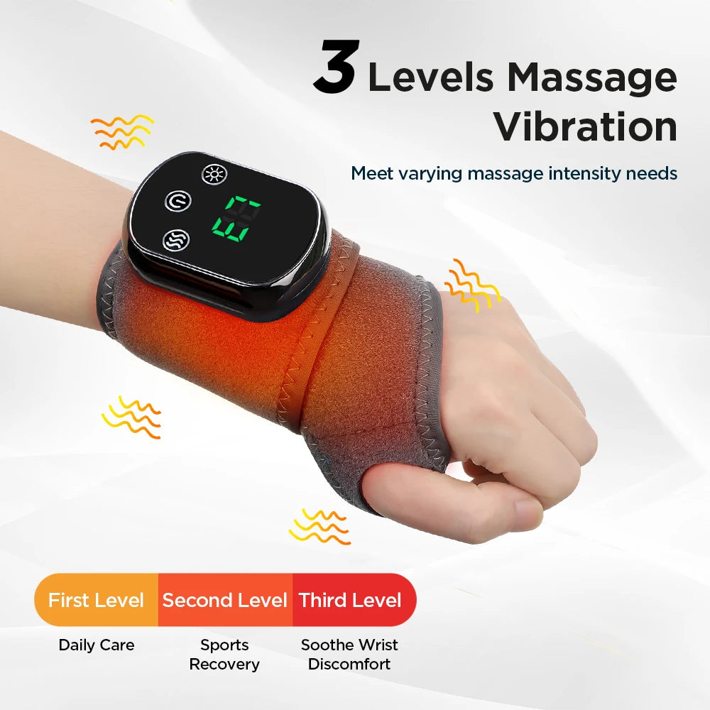 Electric Heating Hand Wrist Massager Wireless Thermal Wrist Brace Wrist Protector 5 Infrared Hot Compress 3 Vibration Wristband