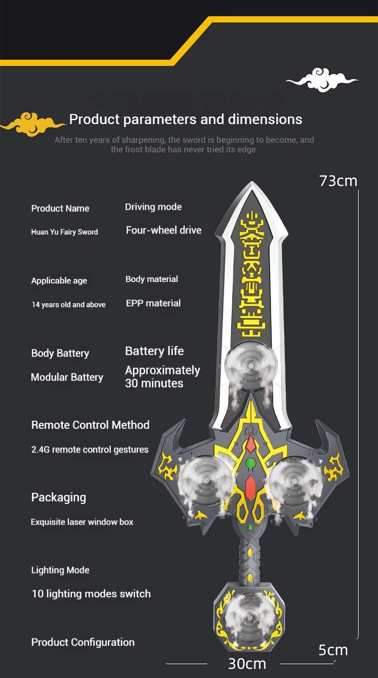 73cm RC Sword Toy with Gesture Sensing Remote Control Foam Flying Vehicle Cool Children's Play Tool Remote Control Flying Sword