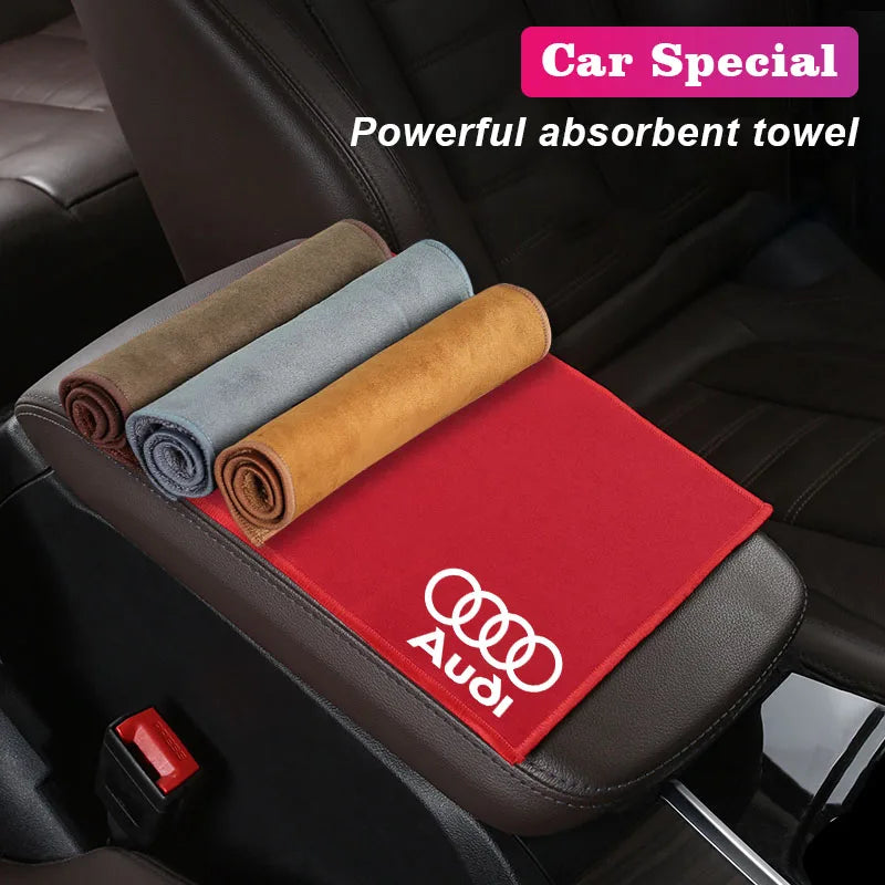 Microfiber Towel Car Cleaning Care Accessories For Audi Sline A1 A3 A4 A5 A6 A7 A8 B8 B9 B6 C6 Q2 Q3 Q5 Q7 Q8 TT S3 S4 S7 S8 RS5