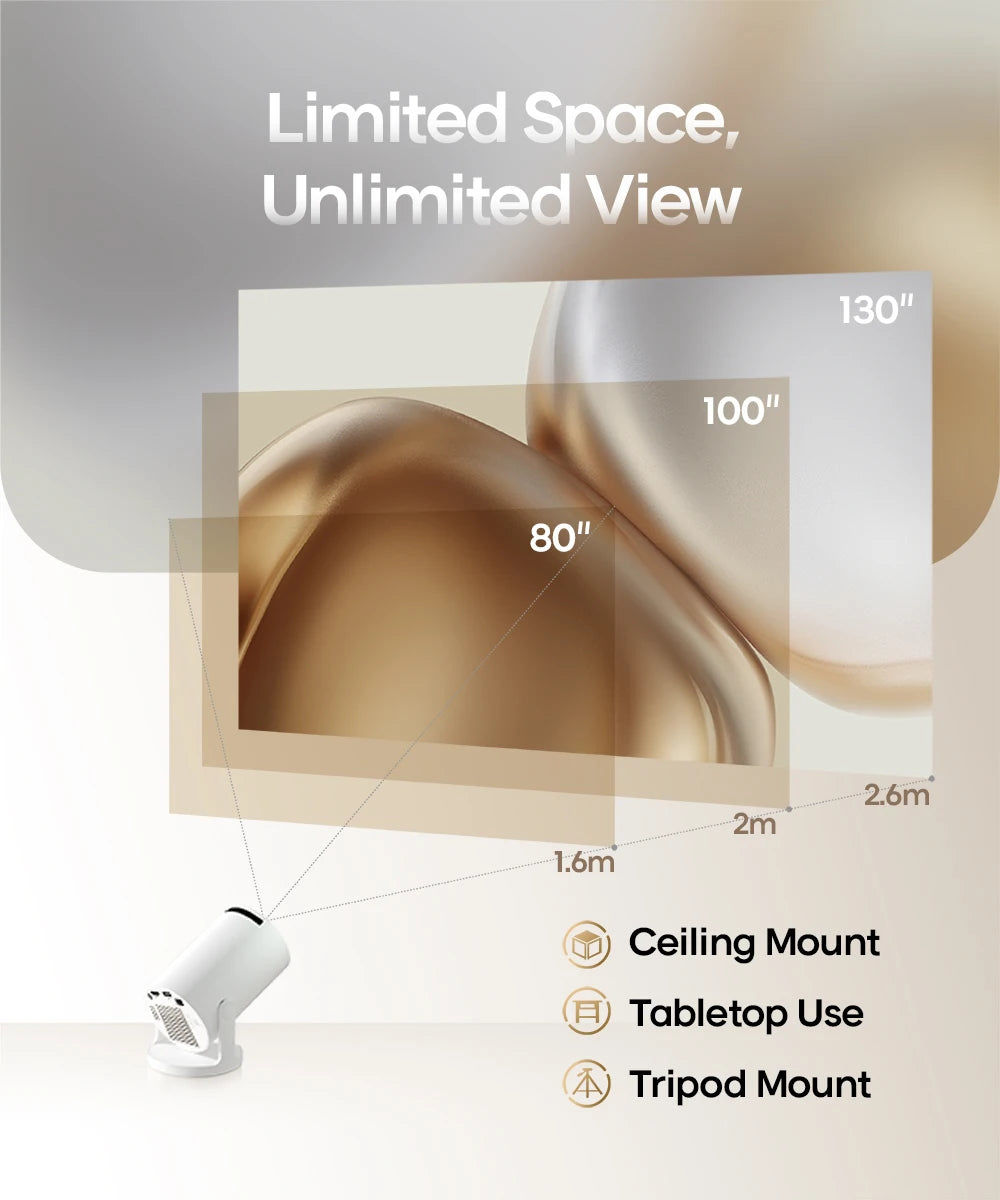 Magcubic Projector Android 11 4K 1280*720P HY300 Pro + Dual Wifi 290ANSI 180°flexible BT5.0 Cinema Outdoor Portable Projector