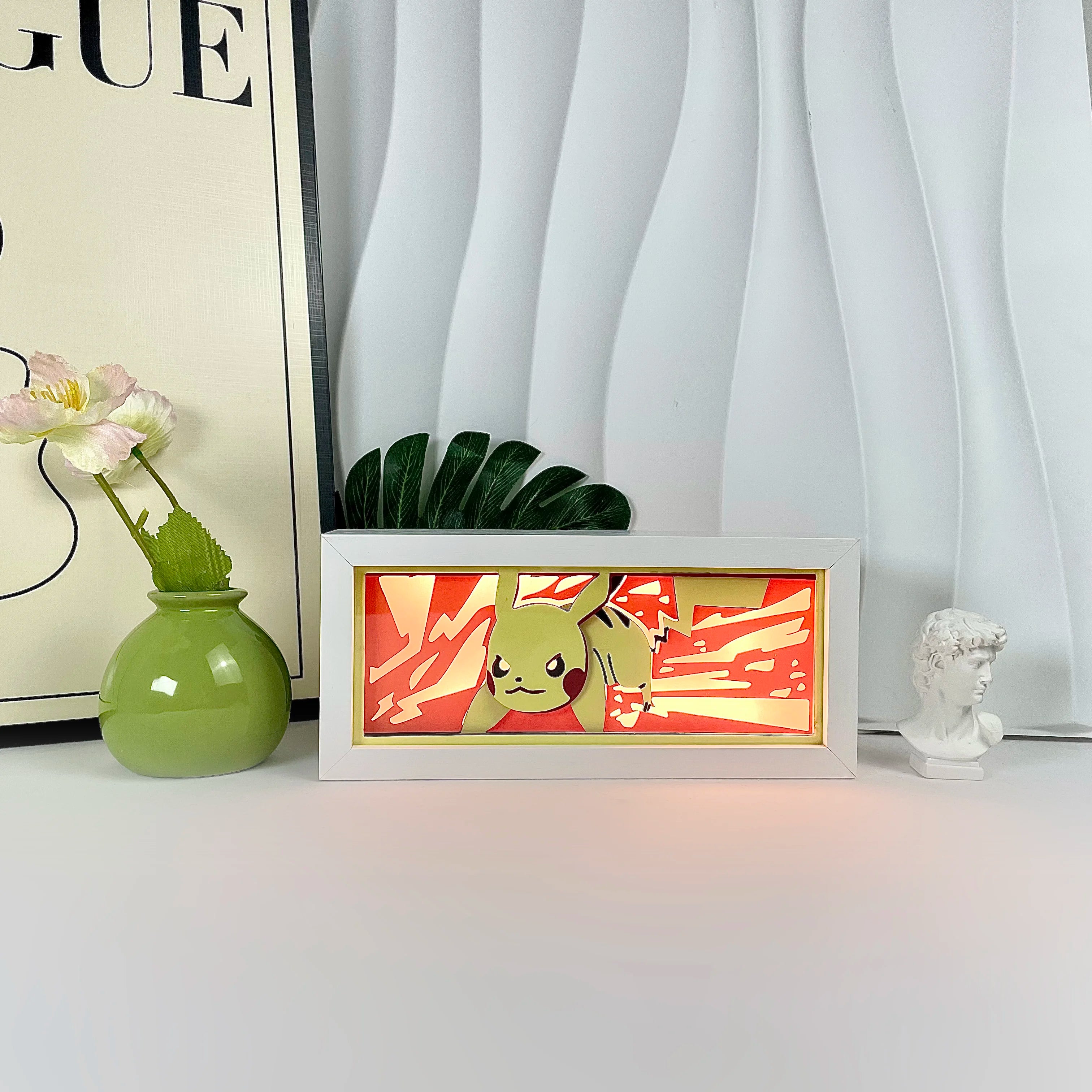 Anime Light Box Led Strip Lights Anime Eyes Shadow Box Picture Frame 3D Paper Carving Usb Table Lamp Mood Light Room Decor Gift