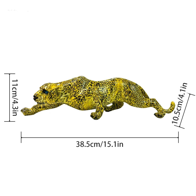 Resin Cheetah Fiugrine Modern Creative Leopard Decorative Sculpture Panther Statue Home Bar Living Room Study Room Decor Gift