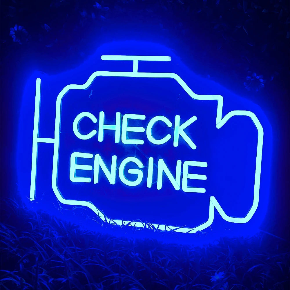 Check Engine Neon Sign Led Light Auto Room Garage Repair Shop Wall Decor Bar Party Club Luminous Atmosphere Lamp USB Power