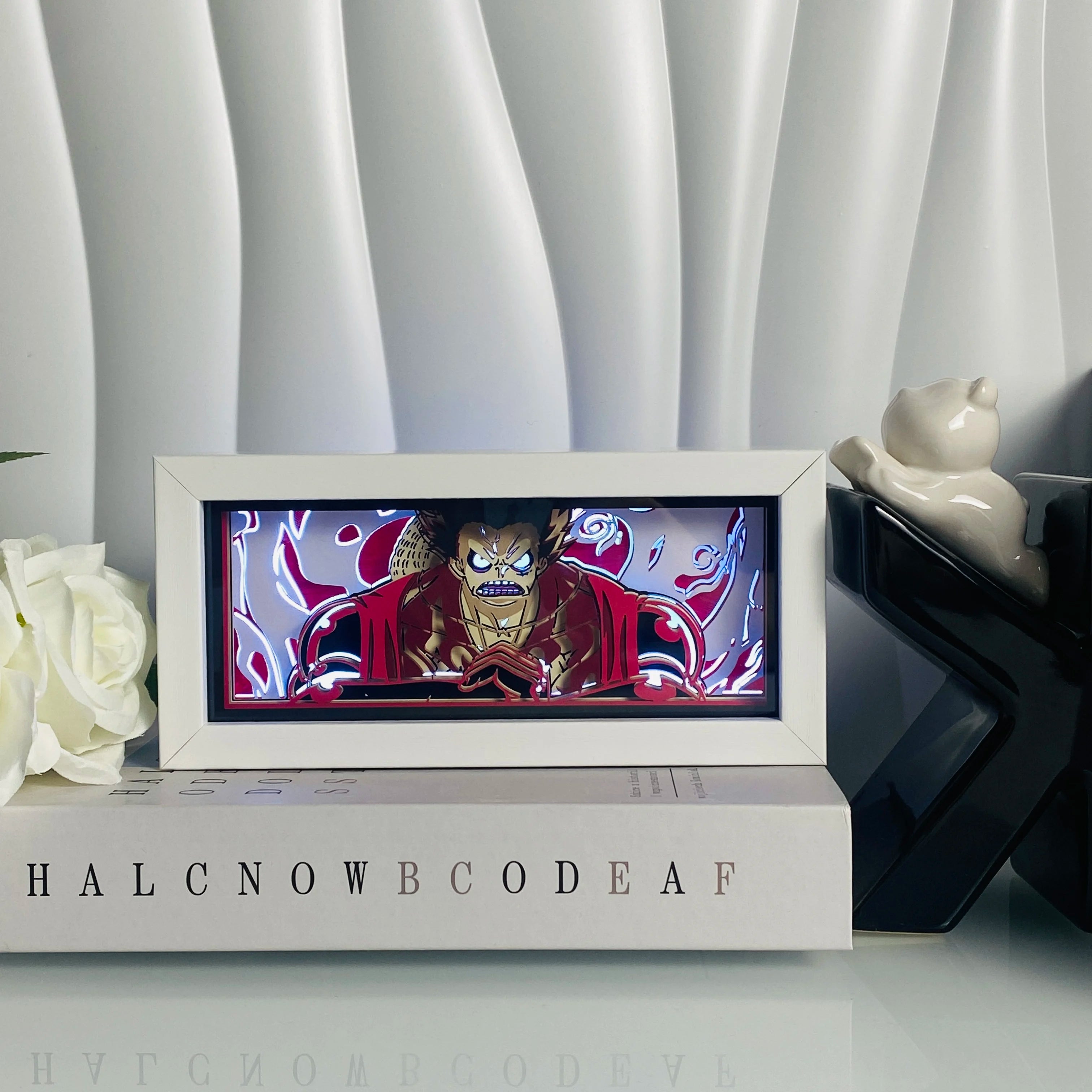 Anime Light Box Led Strip Lights Anime Eyes Shadow Box Picture Frame 3D Paper Carving Usb Table Lamp Mood Light Room Decor Gift