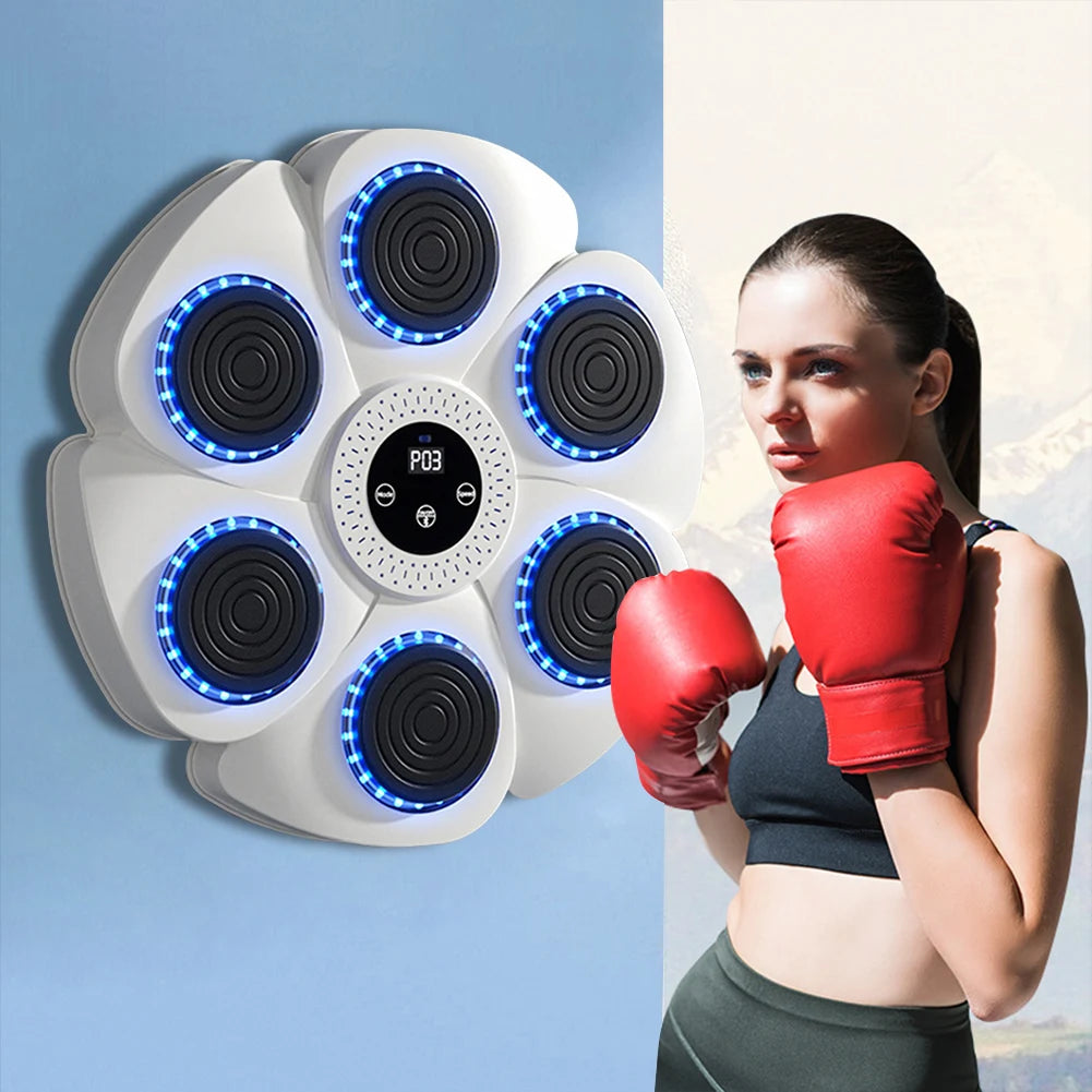Music Boxing Machine Boxing Training Punching Equipment Type C Charging Workout Boxing Target Machine RGB Light for Home Workout