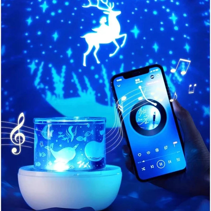 Dinosaur Egg Night Light Projector for Kids Rotating Star Projector with Soothing Music Box & 21 Films, USB Baby Nightlight Gift
