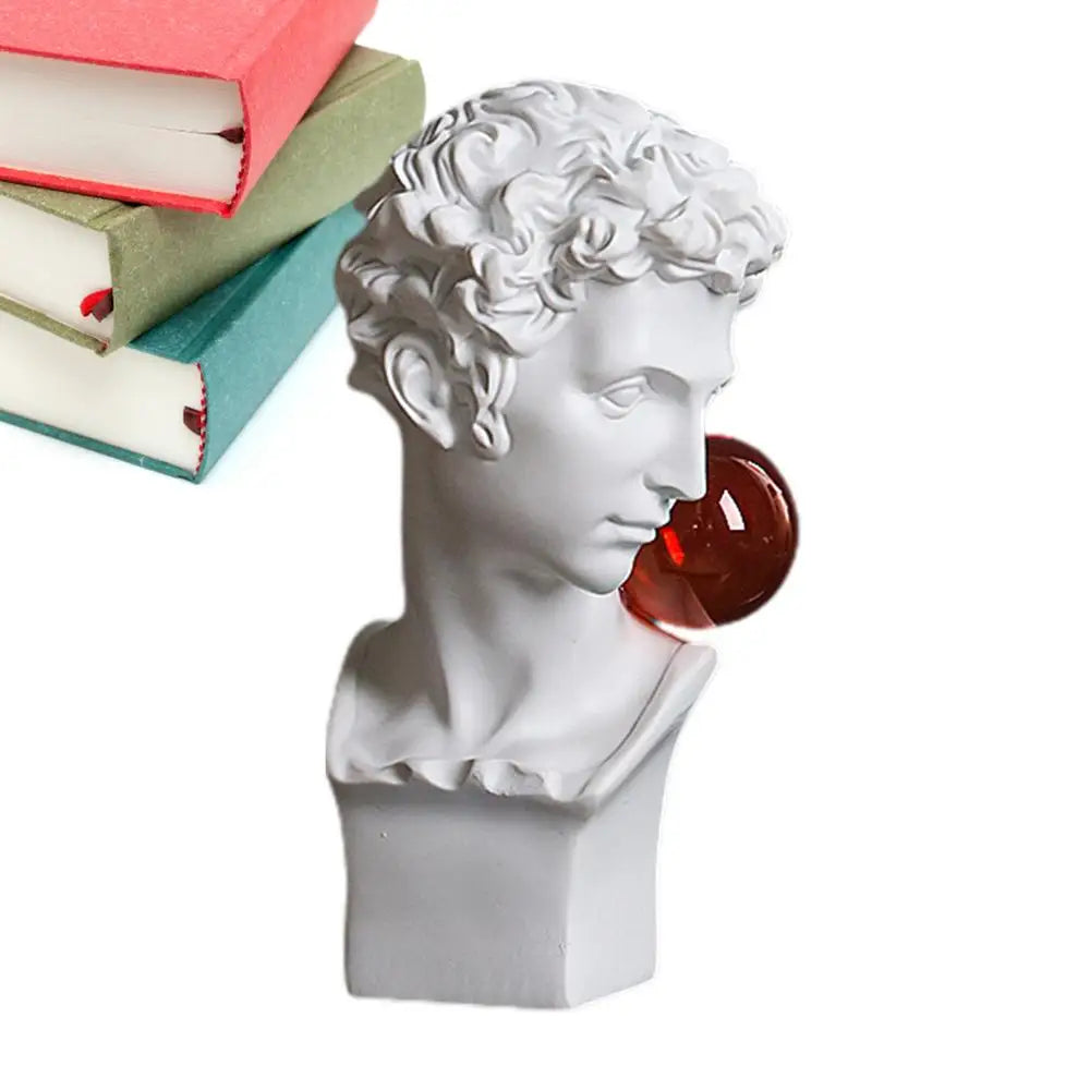 Unique Resin David Statue Creative Bubble Blowing David Sculpture Resin Gypsum Figurine Home Bookshelf Desktop Art Decoration