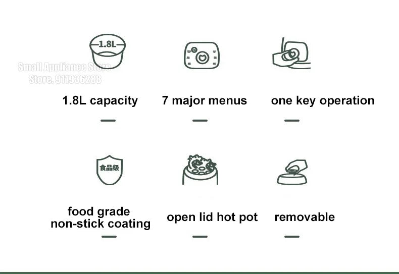 SUPOR Electric Pressure Cooker 1.8L Rice Cooker 70KPA Multifunctional 220V Household Kitchen Appliance For Dormitory Office