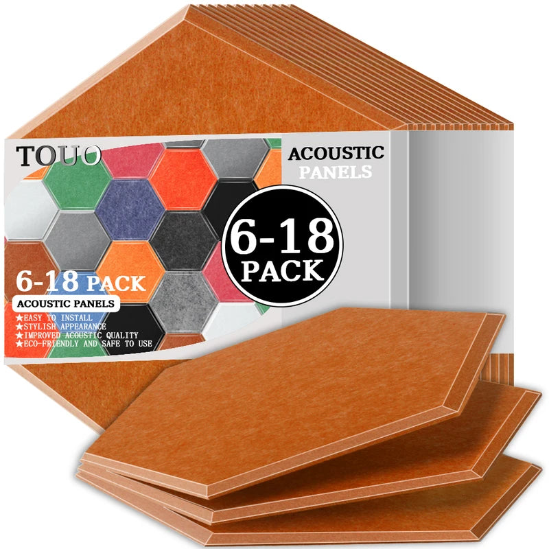 TOUO Sound Absorbing Panel 6 Pcs High-Density Material Home Accessories Noise Insulation For Walls Drum Room Acoustic Treatment