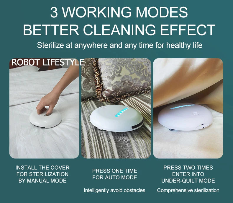 Bed Mites Removal Vacuum Cleaner UV Killer Remover Bed Cleaner Robot Powerful