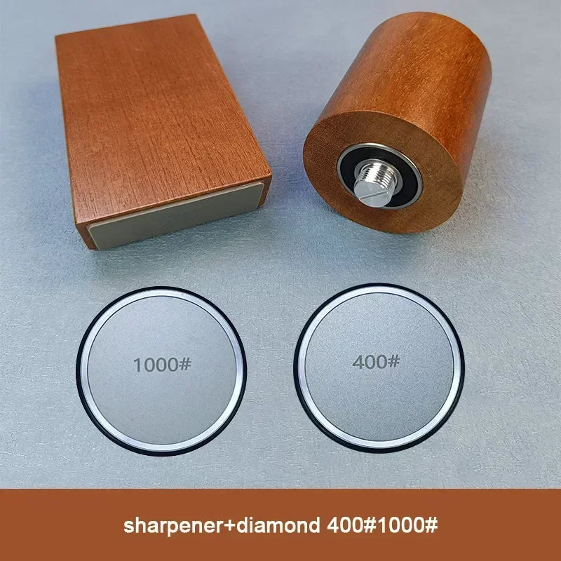 Diamond Sharpening StoneMagnetic Rolling Knife Sharpener  Wood Kitchen Grinding System 15 20 Degrees Angle Roller Accessory