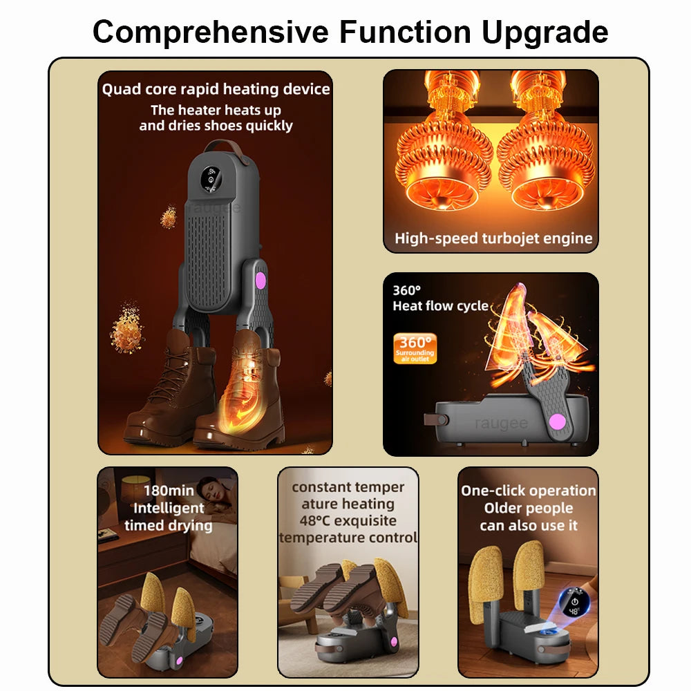 Footwear Dryer Dual Bracket Electric Shoe Dryer Fast Drying for Shoes Socks Gloves Football Boots Dryer Footwear Dryer