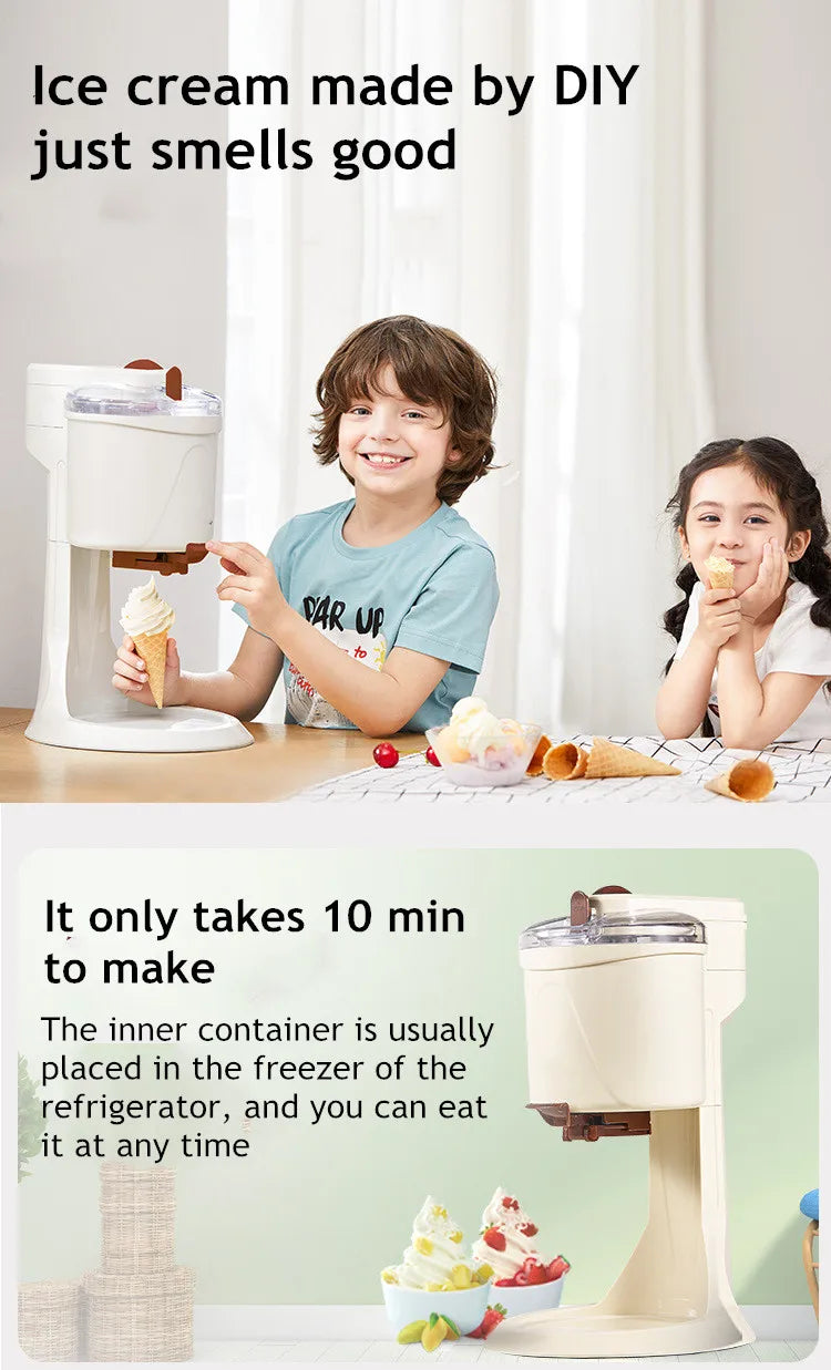 Ice Cream Machine Manual Automatic Bench Top Simple Operation Large Capacity Mini Soft Ice Cream Machine For Home DI