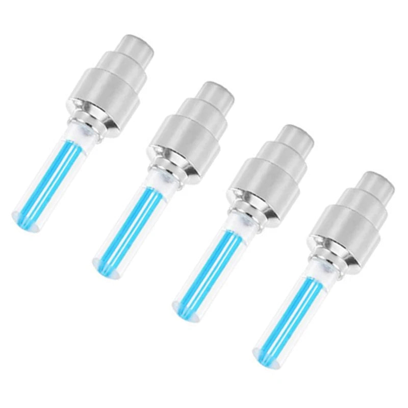 2/4Pcs Car Motorcycle Bicycle Tire Valve Caps Light LED Neon Flash Lamp Waterproof Tyre Universal Wheel Lights Car Accessories