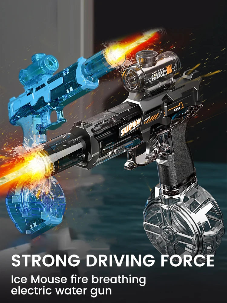 Children Simulated Flame Electric Water Gun Toys Summer Outdoor Beach Pool Fight Game Kids Automatic Sensor Lights Watergun Gift