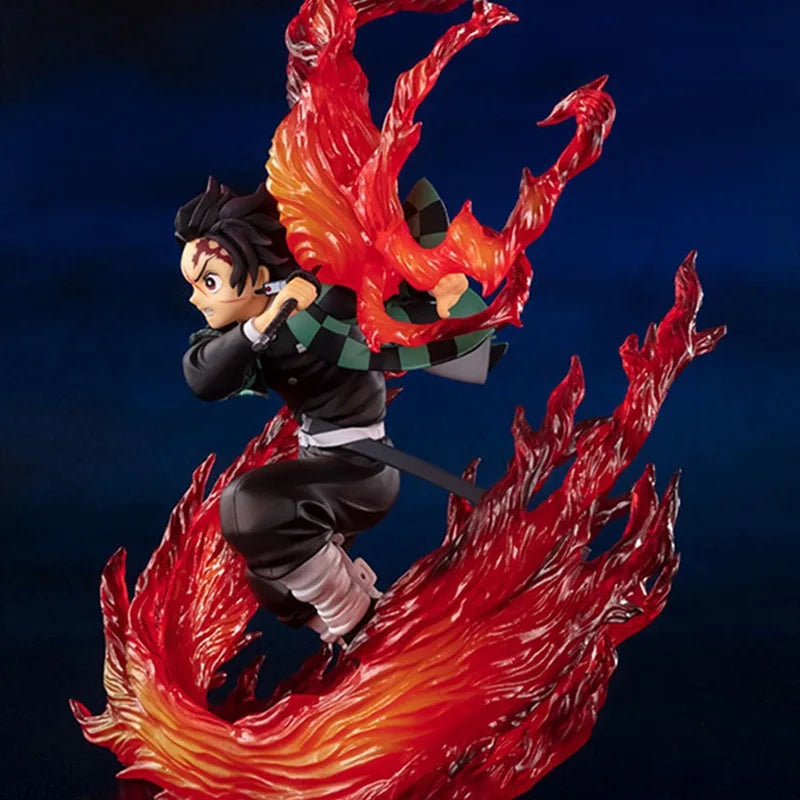 21cm Demon Slayer Kamado Tanjirou Hinokami Kagura Anime Figure Model Statue Boy Collection Desktop Decoration Ornament Toys Gift