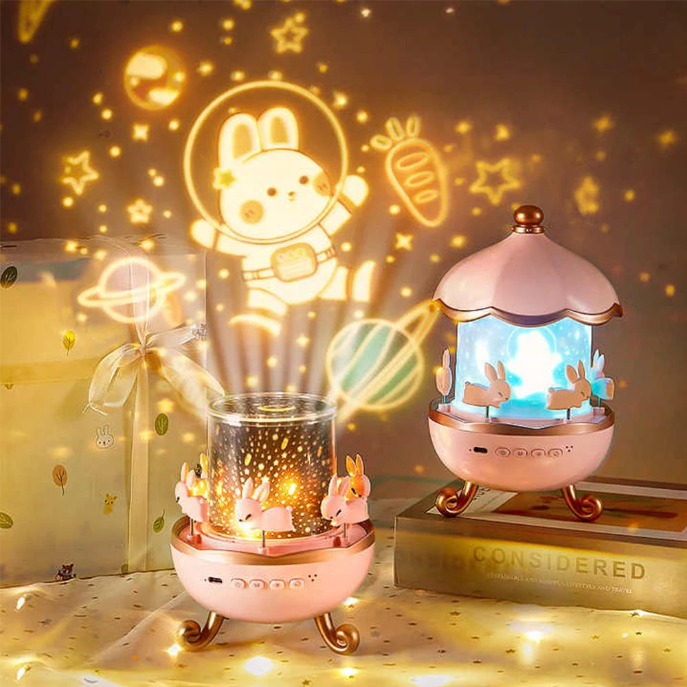 Projector Night Light with Speaker for Kids Room Decor 12 Films Kawaii Ocean Projection Nightlights For Baby Bedroom Gifts