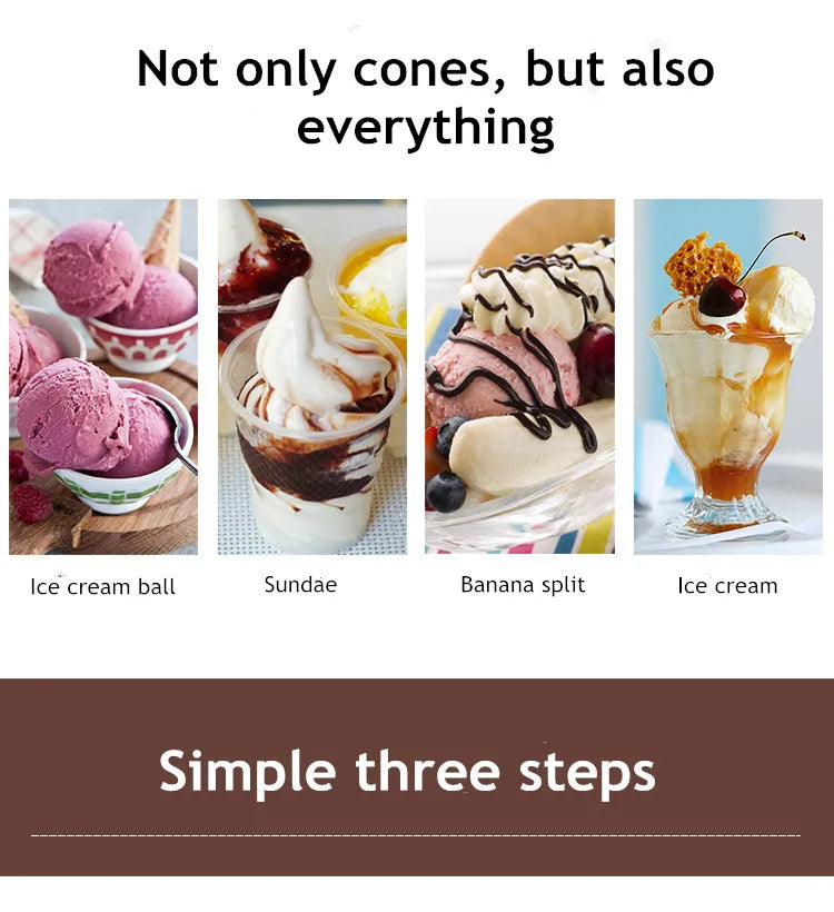 Ice Cream Machine Manual Automatic Bench Top Simple Operation Large Capacity Mini Soft Ice Cream Machine For Home DI