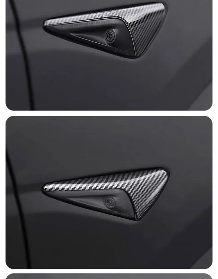 For Tesla Model 3/Y Side Camera Protection Cover Carbon Fiber Fender Trim Cover Car Modification Accessories Tesla 2017-2023