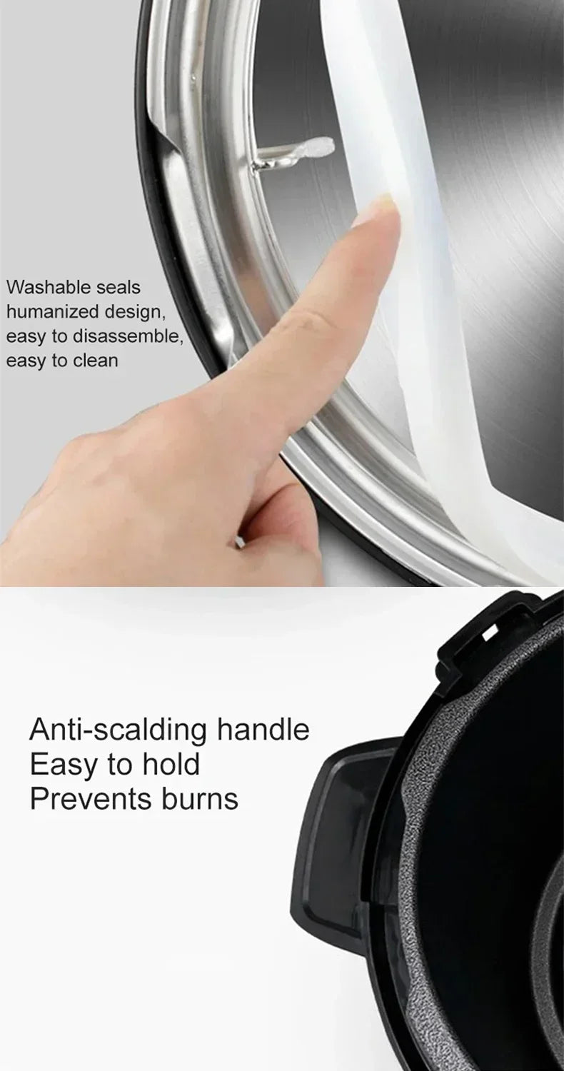 6L Multi-function Electric Pressure Cooker 220V Soup Porridge Meal Warmer Kitchen Stainless Steel Multicooker Rice Cooker