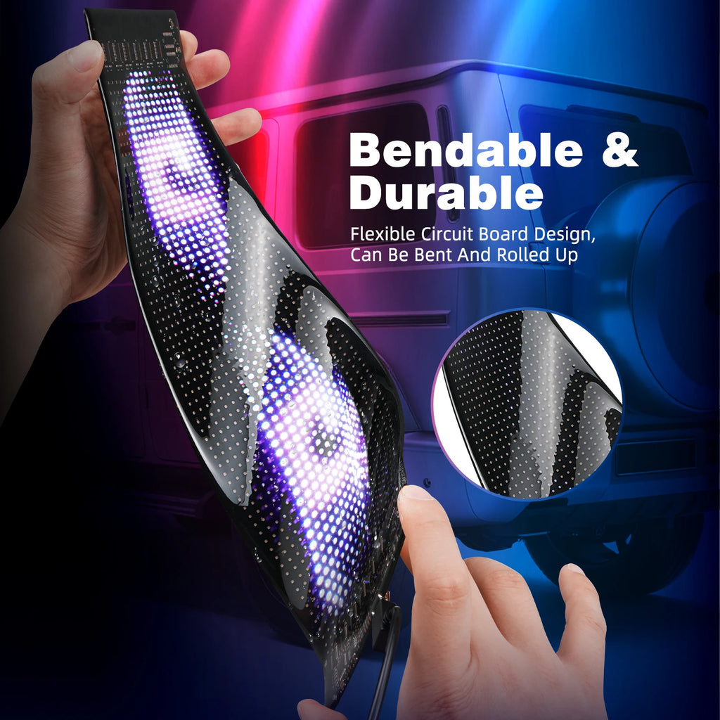 Truck Car Devil Eye LED Pixel Matrix Panel Sign Light App Remote Control 5V USB Custom Lighting Scrolling For Board Windshield