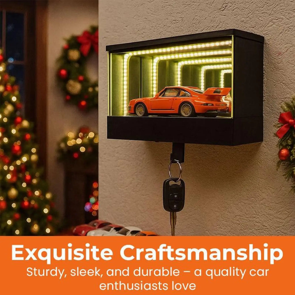 Car Garage Key Holder Key Organizer with LED Light Car Key Hanger for Door Apartment Home Office Entryway (car not included)