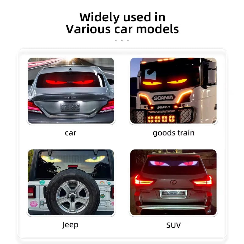 Truck Car Devil Eye LED Matrix Pixel Panel Light APP Remote Control Soft Foldable Lighting Scrolling For Board Windshield 12/24V