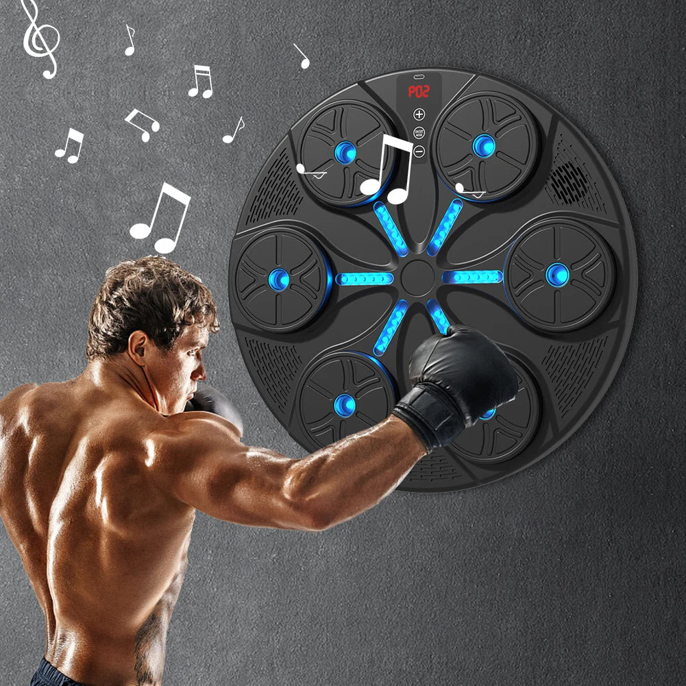 Music Boxing Machine Boxing Reaction Wall Target Type C USB Charging Boxing Training Punching Equipment with Gloves for Home Gym