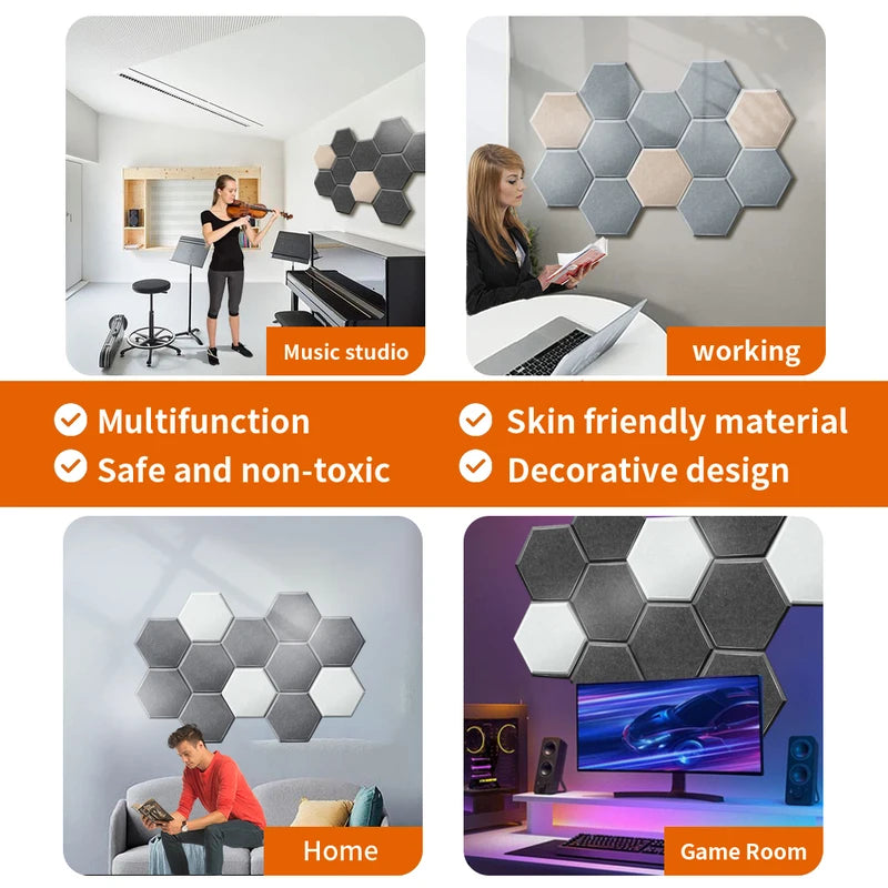 TOUO Sound Absorbing Panel 6 Pcs High-Density Material Home Accessories Noise Insulation For Walls Drum Room Acoustic Treatment