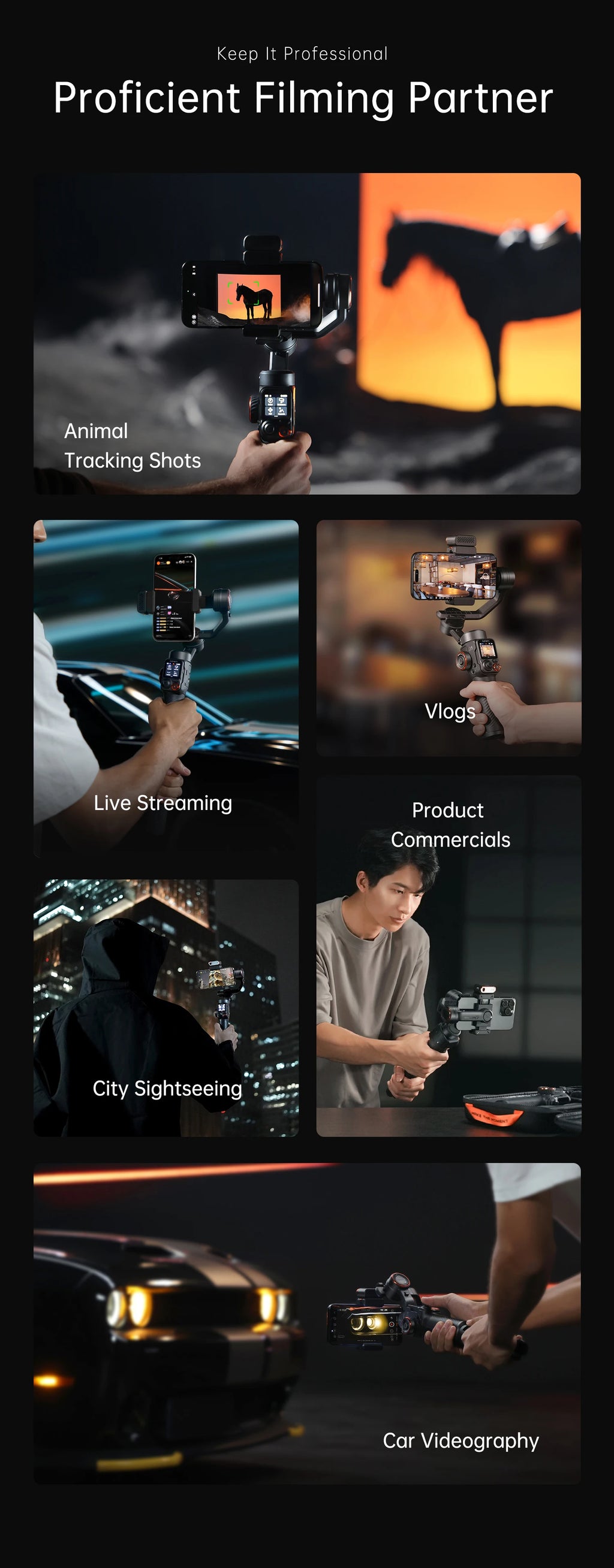 Hohem iSteady  M6 3-Axis Handheld Stabilizer hohem m7 Gimbal for Smartphone w Magnetic Fill Light Face Tracking pk weebill m7