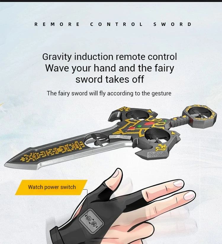73cm RC Sword Toy with Gesture Sensing Remote Control Foam Flying Vehicle Cool Children's Play Tool Remote Control Flying Sword