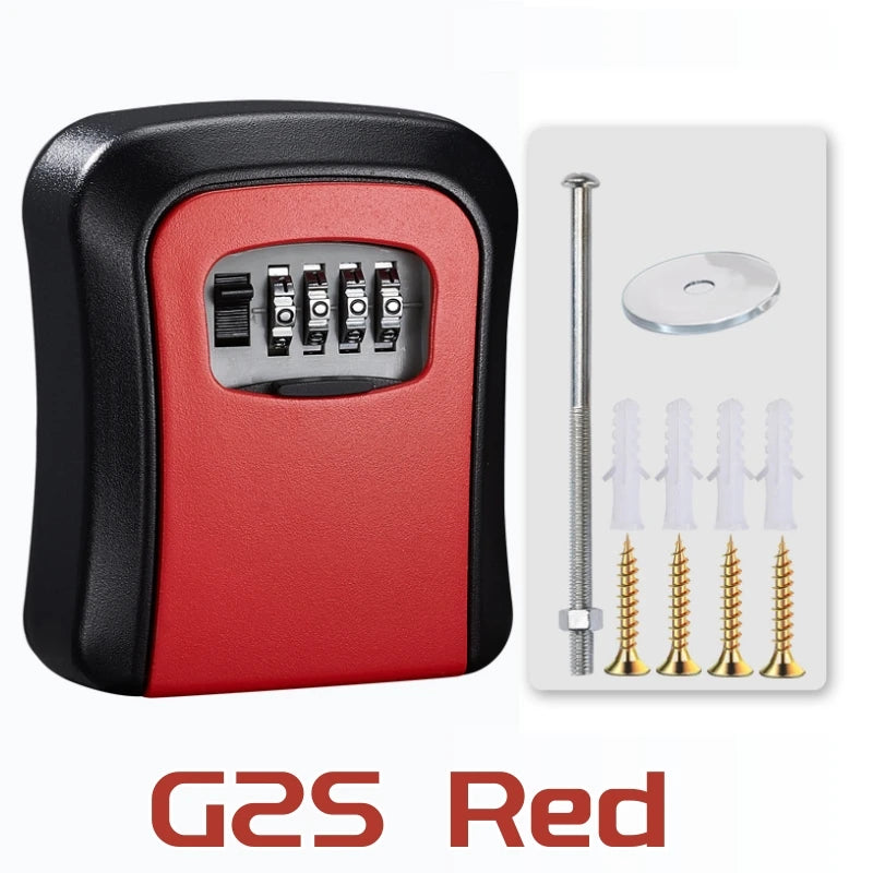 Key Lock Box 4 Digit Password  ABS Security Anti-theft Durable Wall Mounted Password Key Box for Home or Office Key Safe Storage