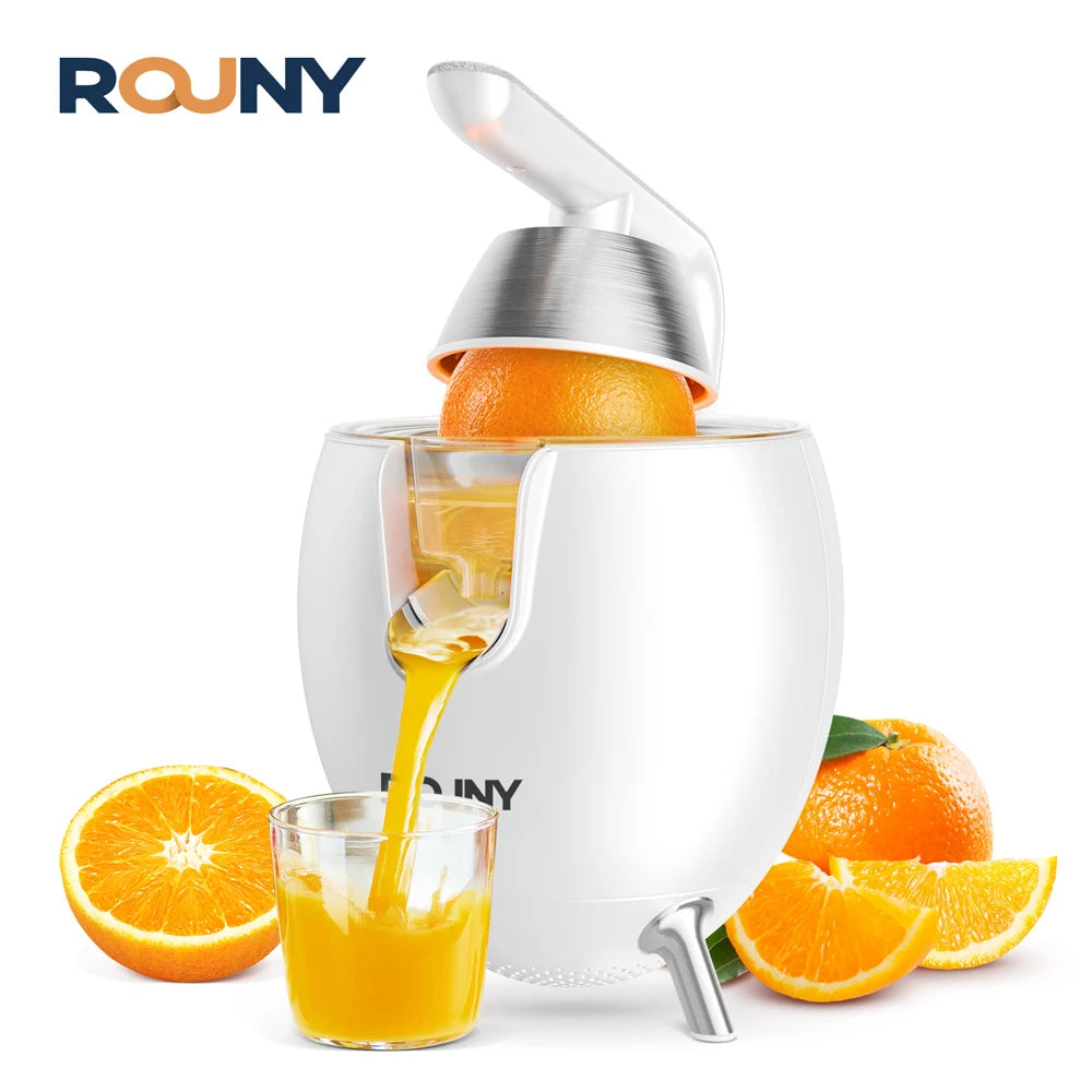 Electric Stainless Steel Citrus Juicer, Orange Lemon Set Juicer with 2 Cones, BPA-Free and Easy to Clean, Powerful 850W, White