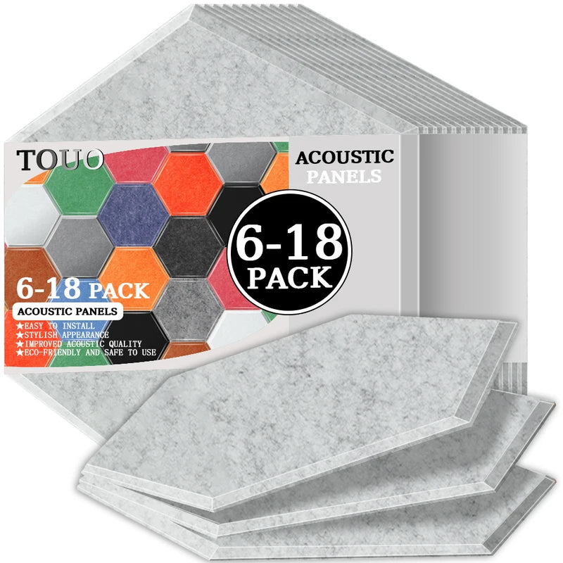 TOUO Sound Absorbing Panel 6 Pcs High-Density Material Home Accessories Noise Insulation For Walls Drum Room Acoustic Treatment