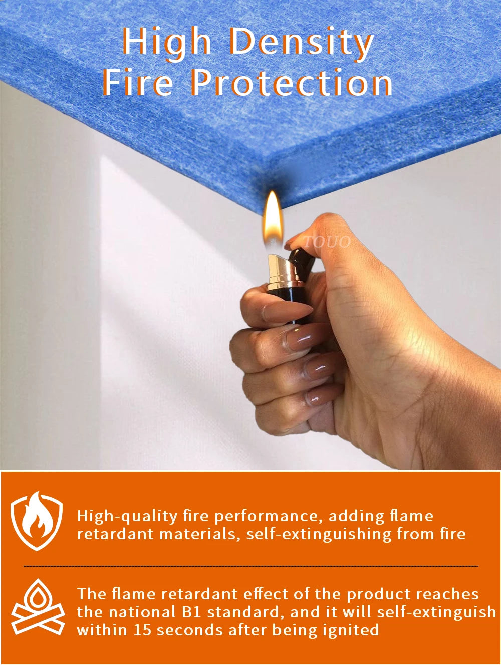 TOUO Sound Absorbing Panel 6 Pcs High-Density Material Home Accessories Noise Insulation For Walls Drum Room Acoustic Treatment