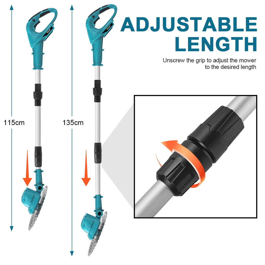 Gisam 10Inch Brushless Electric Lawn Mower Foldable Cutter Cordless Garden Grass Cutting Trimmer Tool For Makita 18V Battery Pin