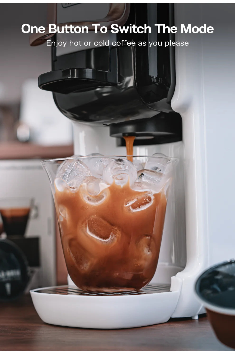 HiBREW 5 in 1 Multiple Capsule Coffee Machine Hot/Cold DG Cappuccino Nes Small Capsule ESE Pod Ground Coffee Cafeteria 20Bar H2B