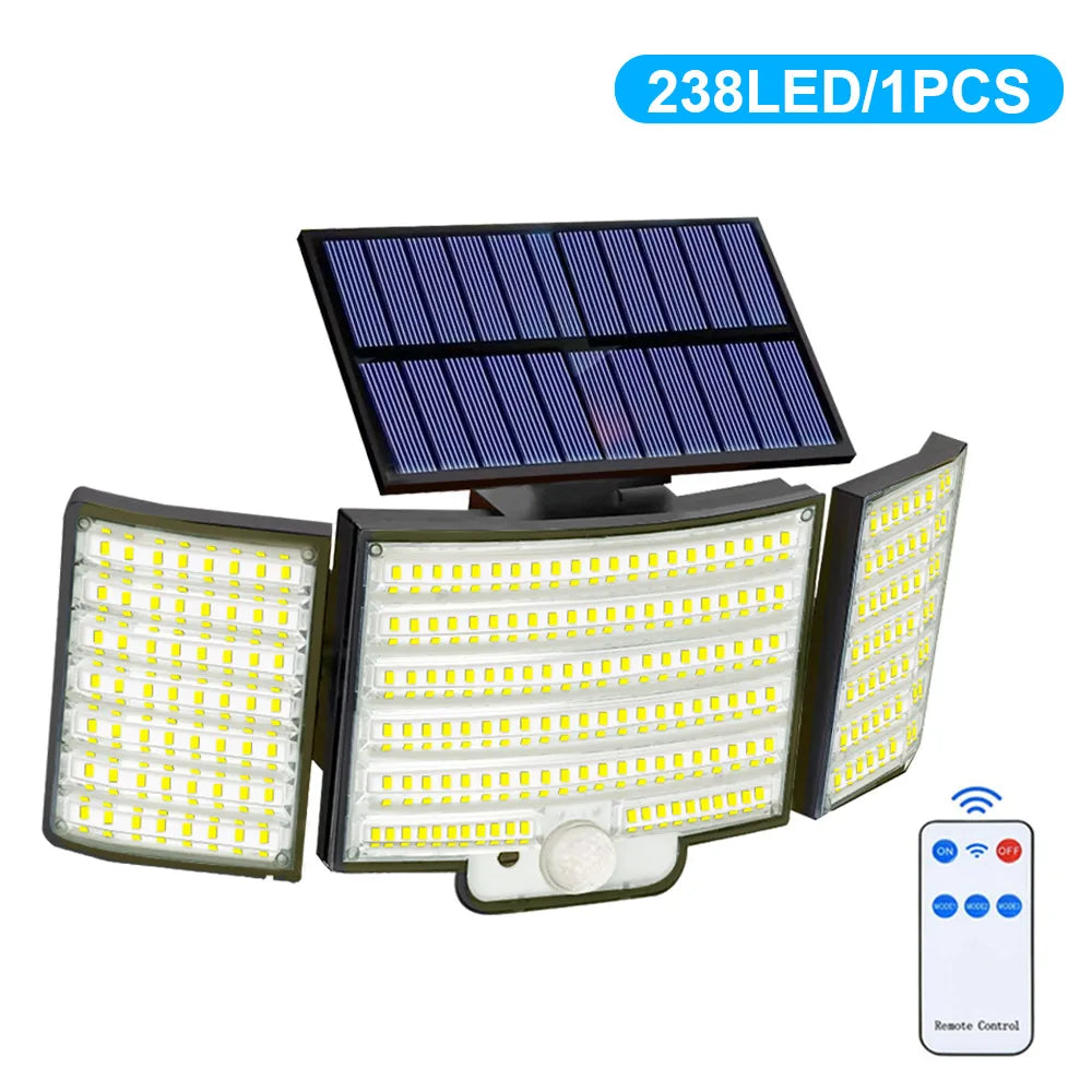 New 366LED Solar Outdoor Lights Solar Powered Security Light Motion Sensor 234LED Wall Light IP65 Waterproof Garden