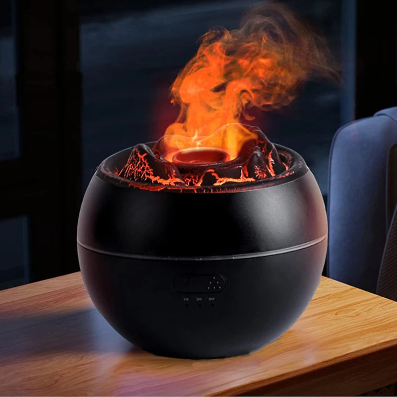 Essential Diffuser Volcano Fire Flame Aromatherapy Diffuser 360ml Ultrasonic Cool Mist Humidifier Aroma Diffuser For Home Room