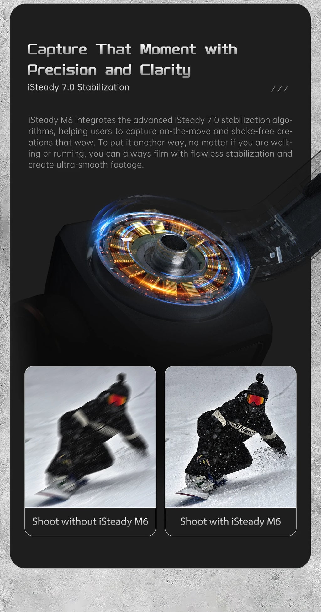 Hohem iSteady  M6 3-Axis Handheld Stabilizer hohem m7 Gimbal for Smartphone w Magnetic Fill Light Face Tracking pk weebill m7