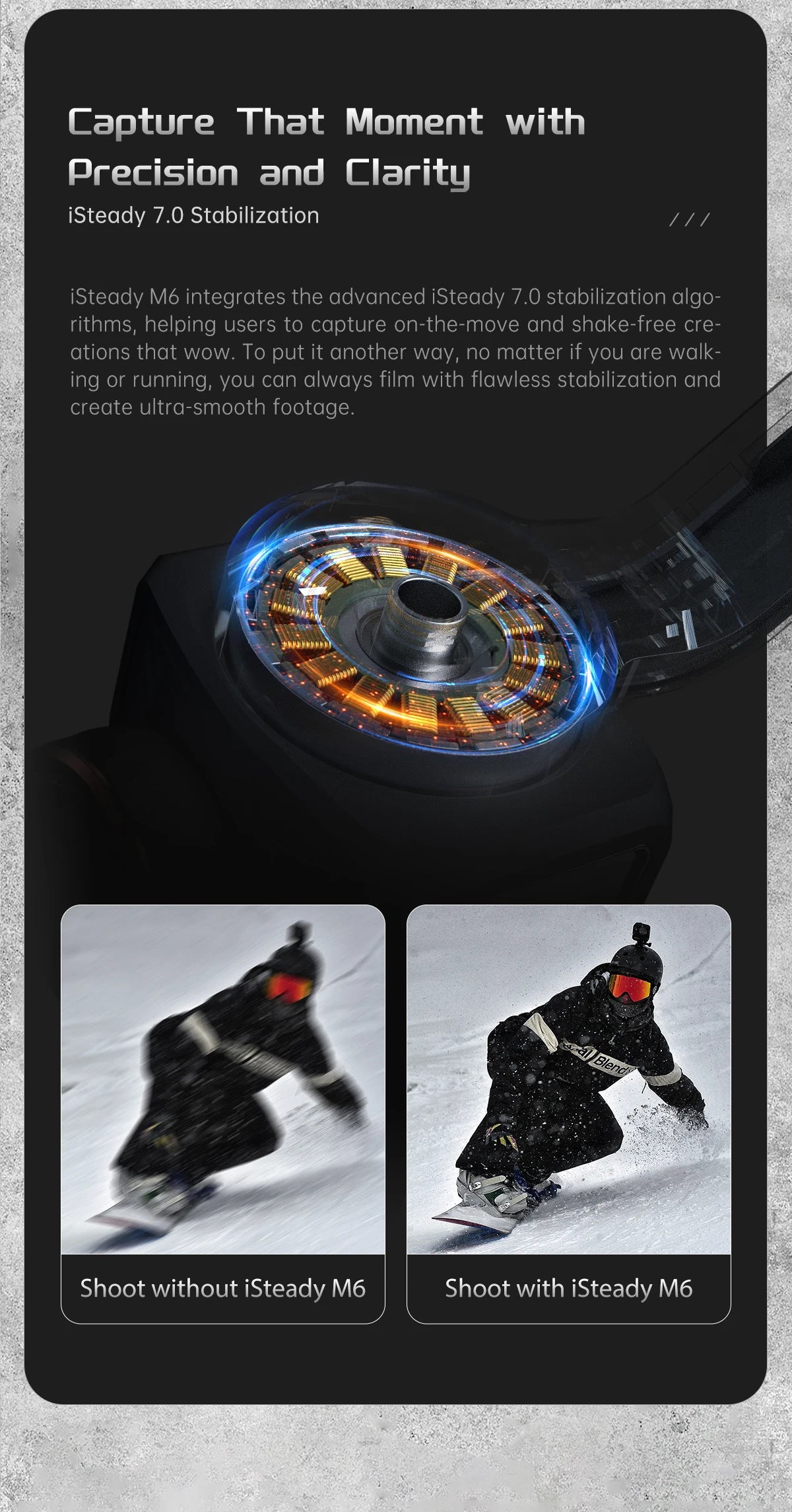 Hohem iSteady  M6 3-Axis Handheld Stabilizer hohem m7 Gimbal for Smartphone w Magnetic Fill Light Face Tracking pk weebill m7