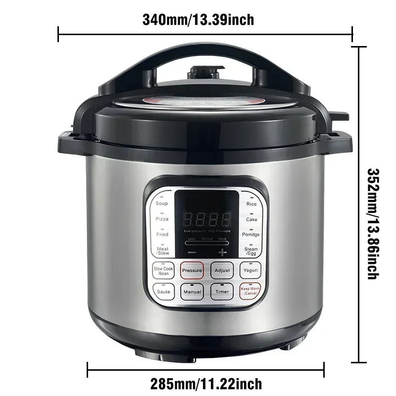 6L Multi-function Electric Pressure Cooker 220V Soup Porridge Meal Warmer Kitchen Stainless Steel Multicooker Rice Cooker